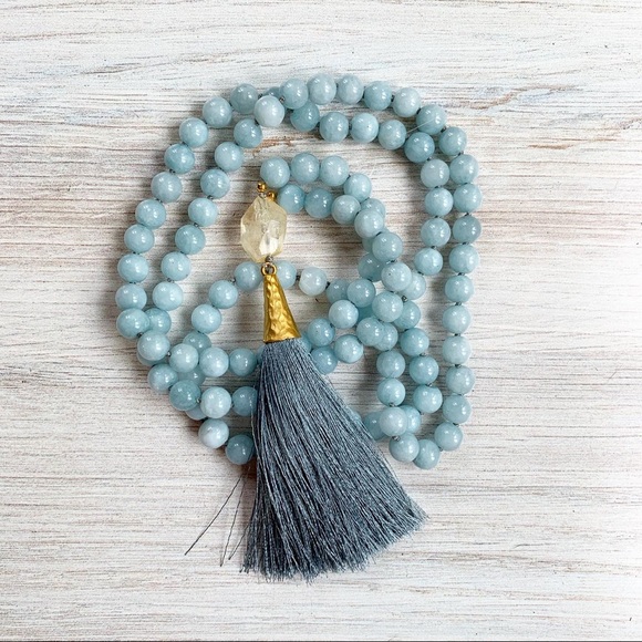 💧RAIN MALA 💧 14k & Blue Jade - Picture 3 of 4